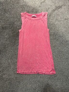 Pink Ribbed Tank Top
